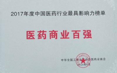 2018年，獲評(píng)中國(guó)醫(yī)藥行業(yè)最具影響力榜單醫(yī)藥商業(yè)百?gòu)?qiáng)